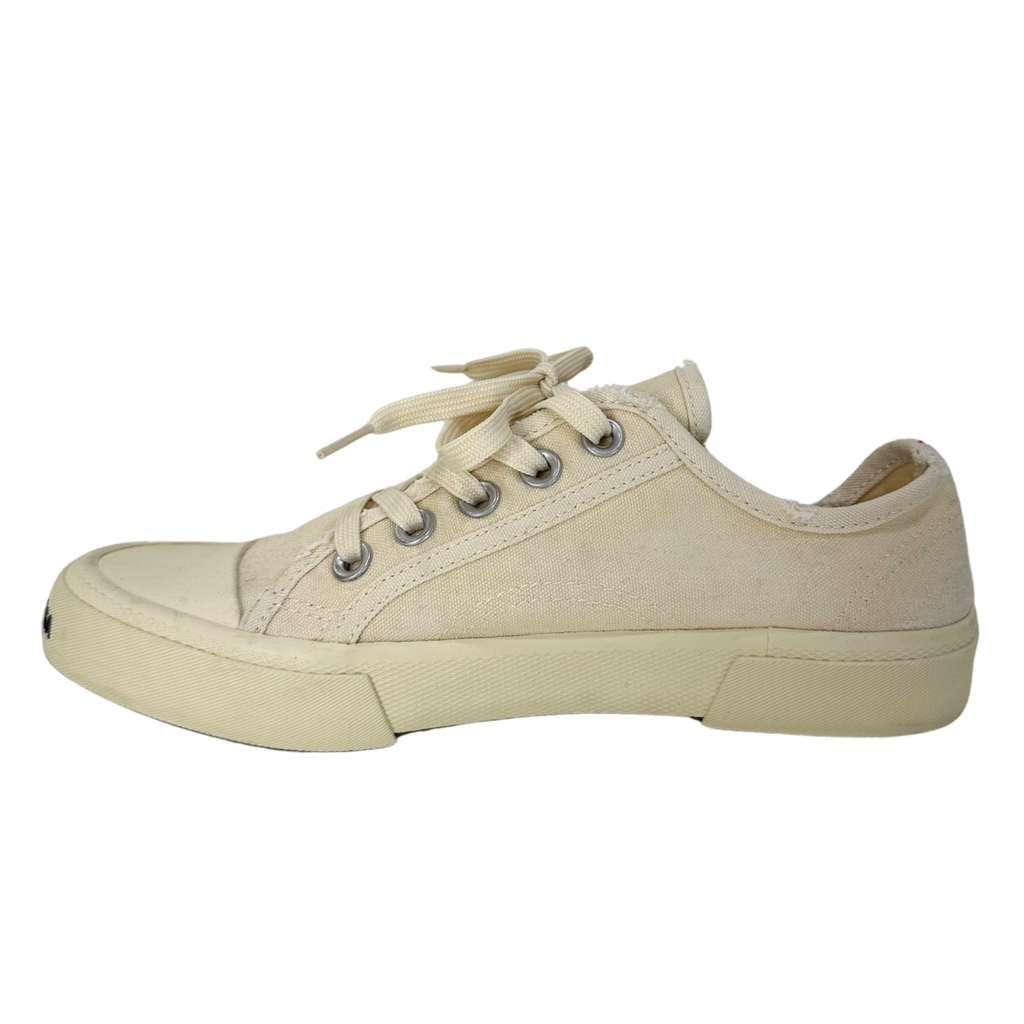 Balenciaga "Paris Political" Logo Canvas Sneakers, 37