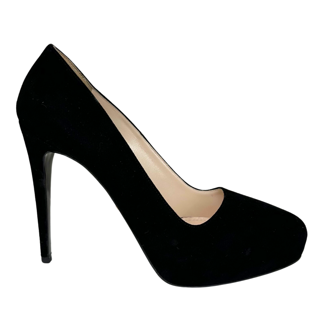 Prada Black Suede Platform, 39.5