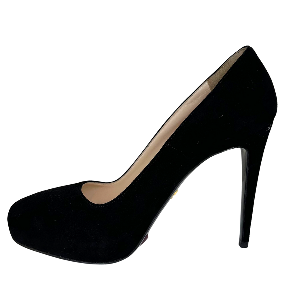 Prada Black Suede Platform, 39.5