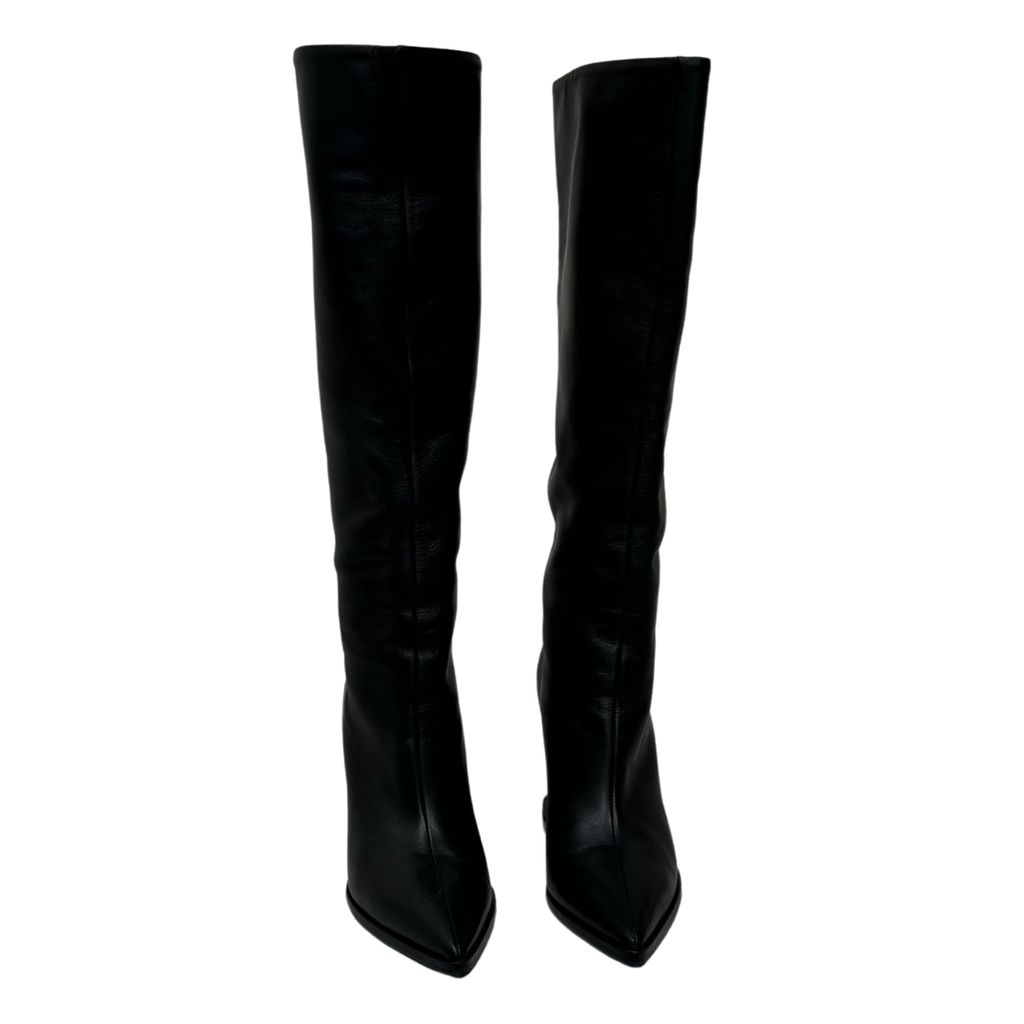Gianvito Rossi Tall Leather Wedge Boots, 37.5