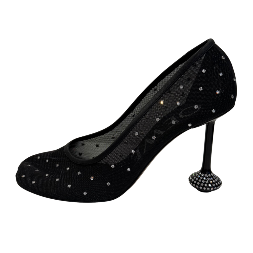 Loewe Toy Crystal Mesh Black Pumps, 40