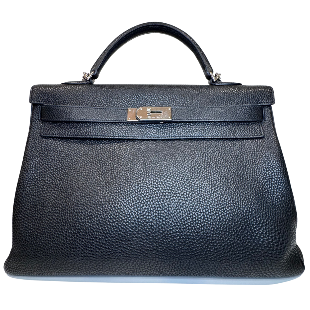Hermès Kelly Black Retourne Togo 40CM Palladium HW (2008)