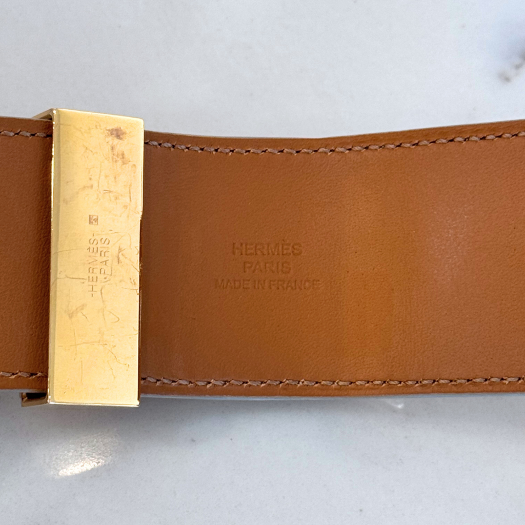 Hermes White Leather Collier de Chien Leather Wrap Bracelet