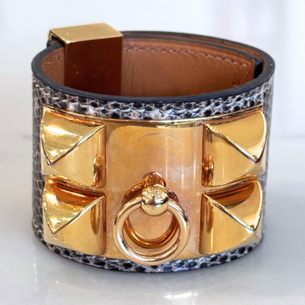 Hermes Lizard Leather Collier de Chien Leather Wrap Bracelet