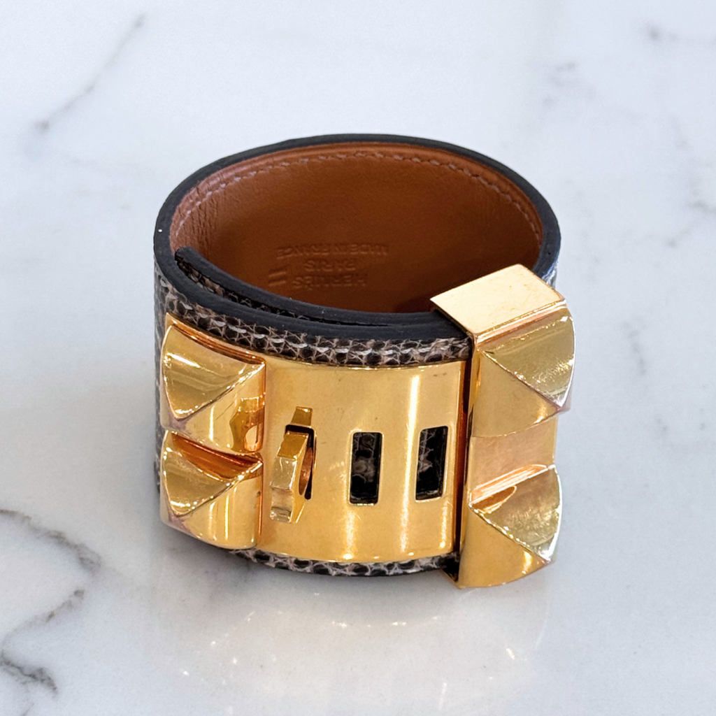 Hermes Lizard Leather Collier de Chien Leather Wrap Bracelet