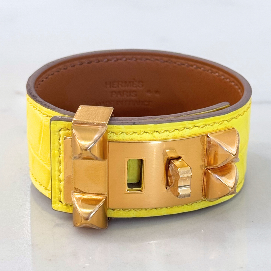 Hermes Yellow Alligator Collier de Chein