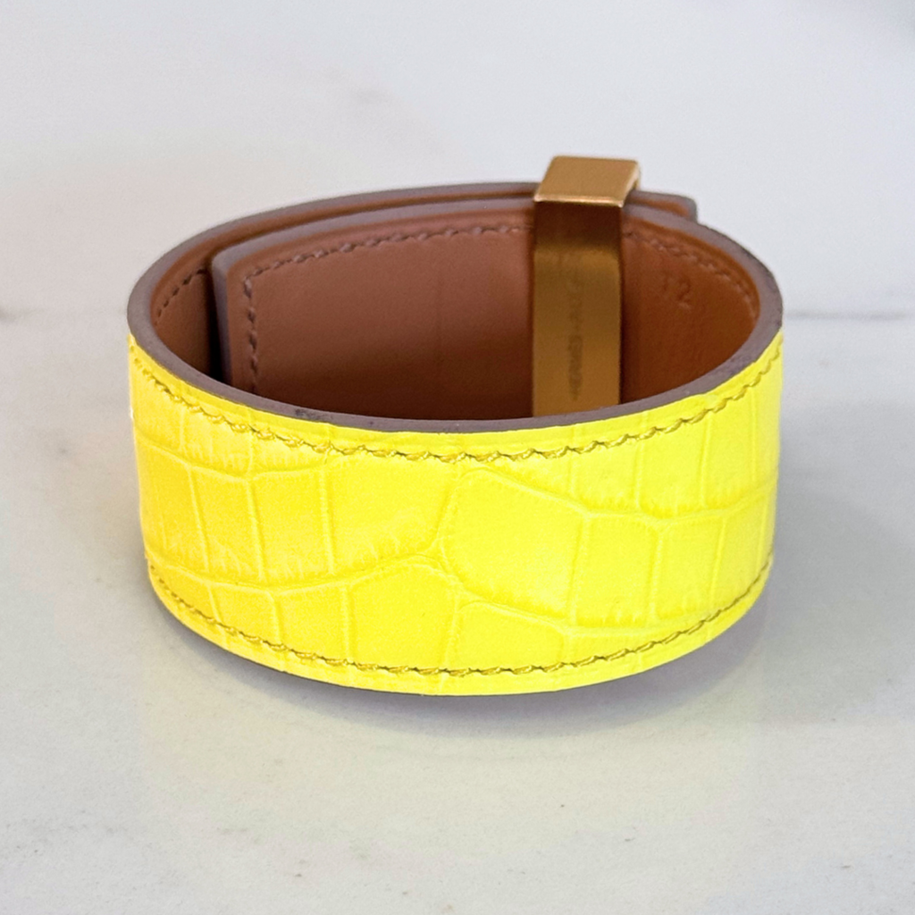 Hermes Yellow Alligator Collier de Chein