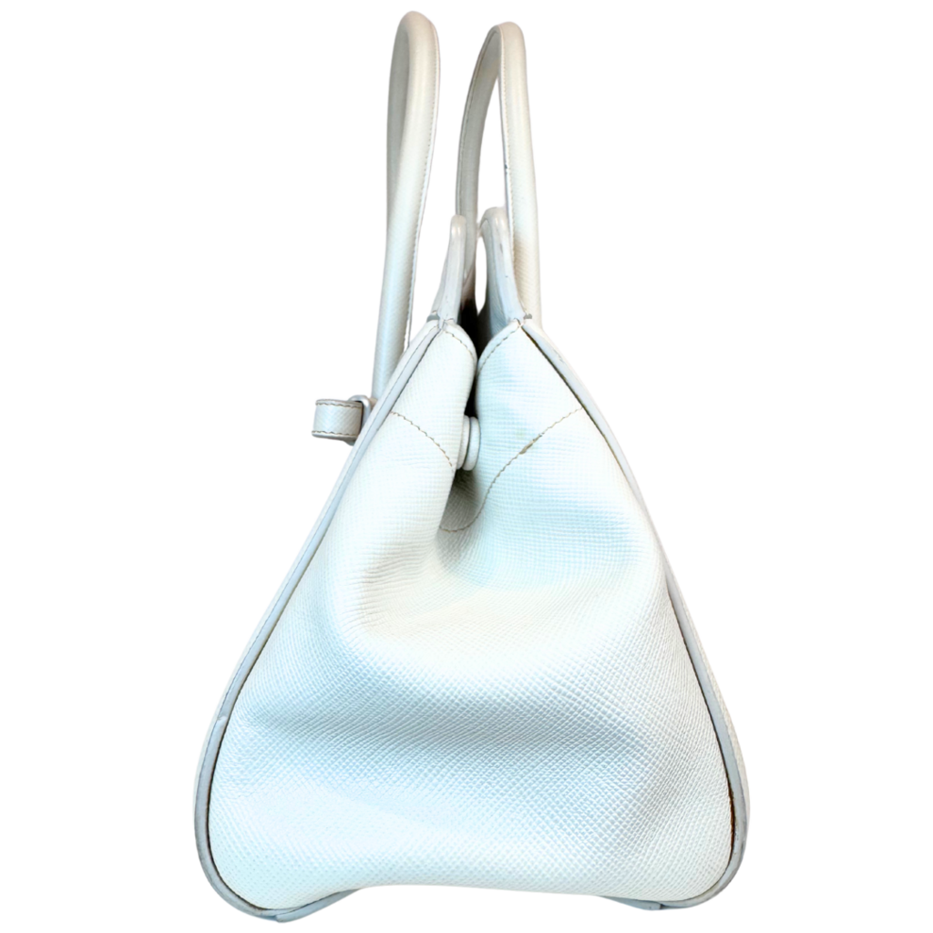 Prada Tan & Cream Saffiano Cuir Tote Bag