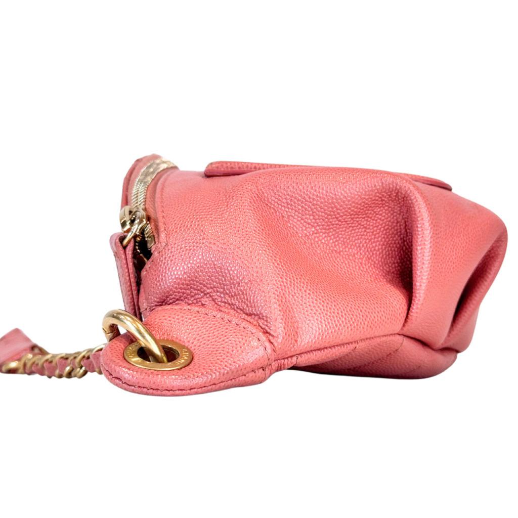 Chanel Caviar Filagree Pink Belt Bag (FULL SET)