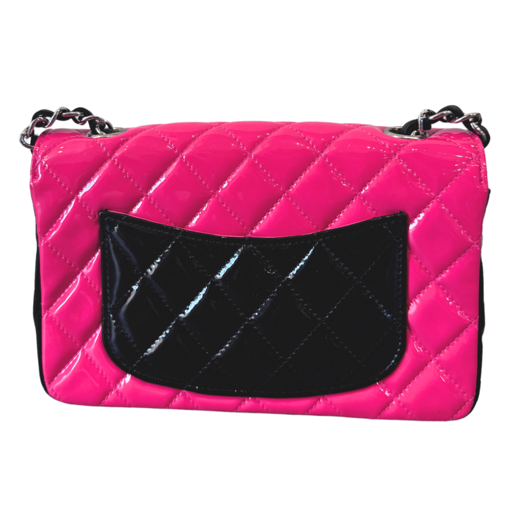 Chanel Patent Black Pink Small Flap