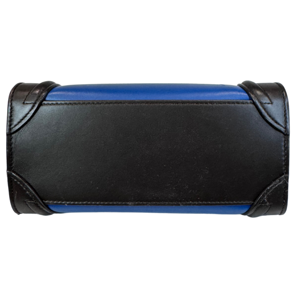 Celine Black & Blue Leather Nano Luggage Tote