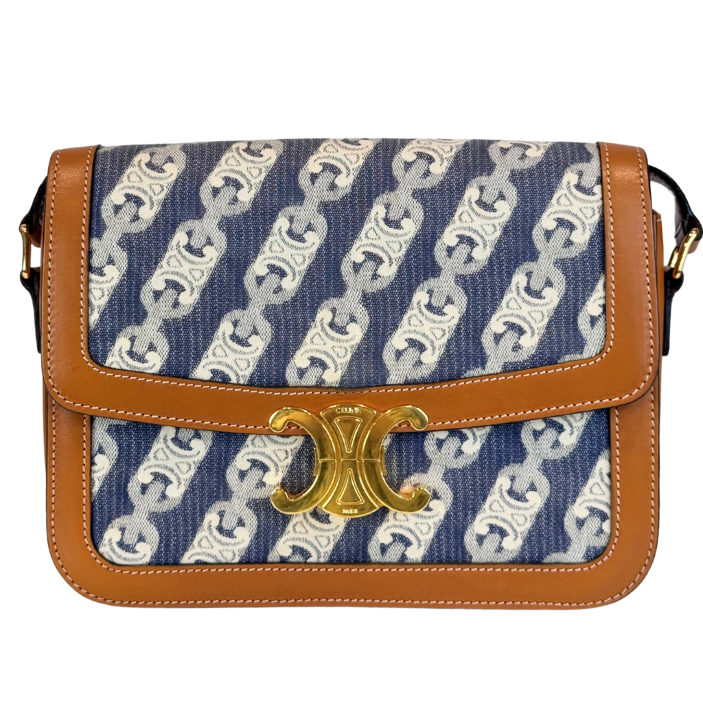 Celine Blue & Chain Pattern Crossbody