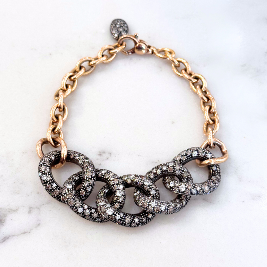 Florentine Designer Black Diamond Bracelet