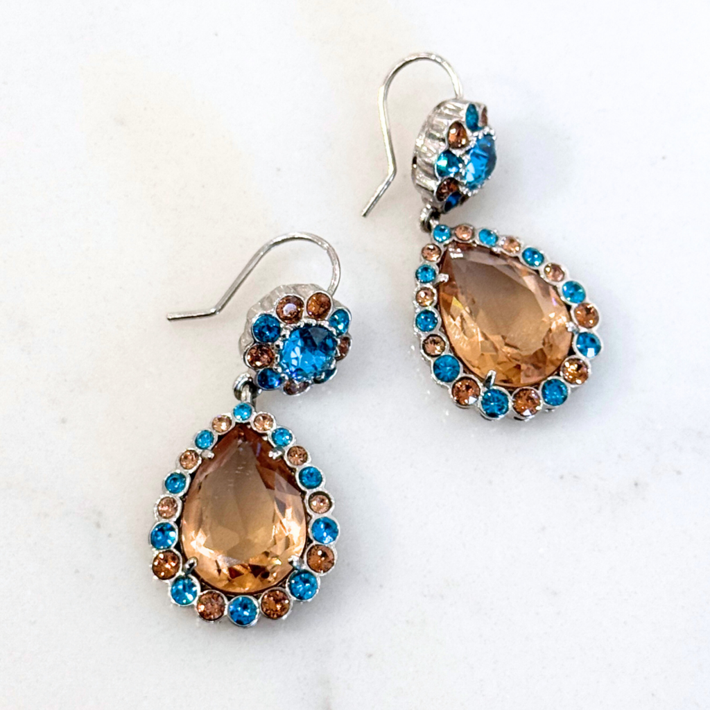 Miu Miu Blue and Orange Crystal Earrings