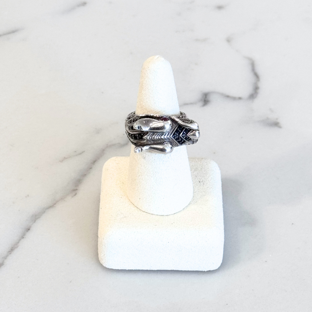 John Hardy Silver Dragon Head Men's Ring