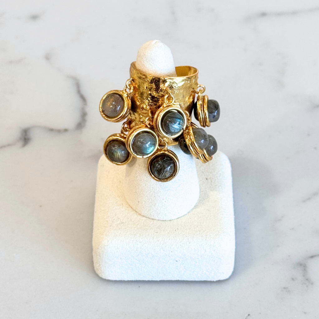 Sylvia Toledano Candies Ring with Grey Beads