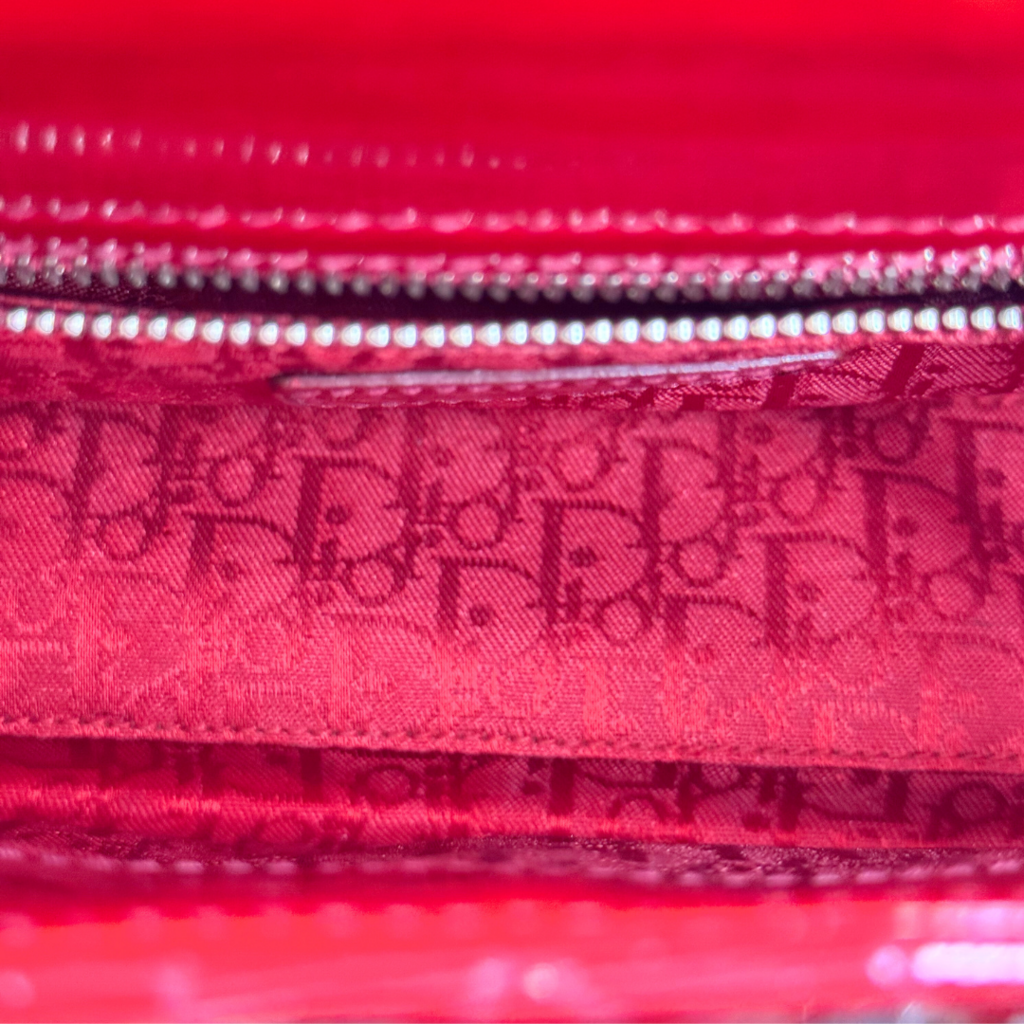 Dior Red Patent Mini Lady Dior