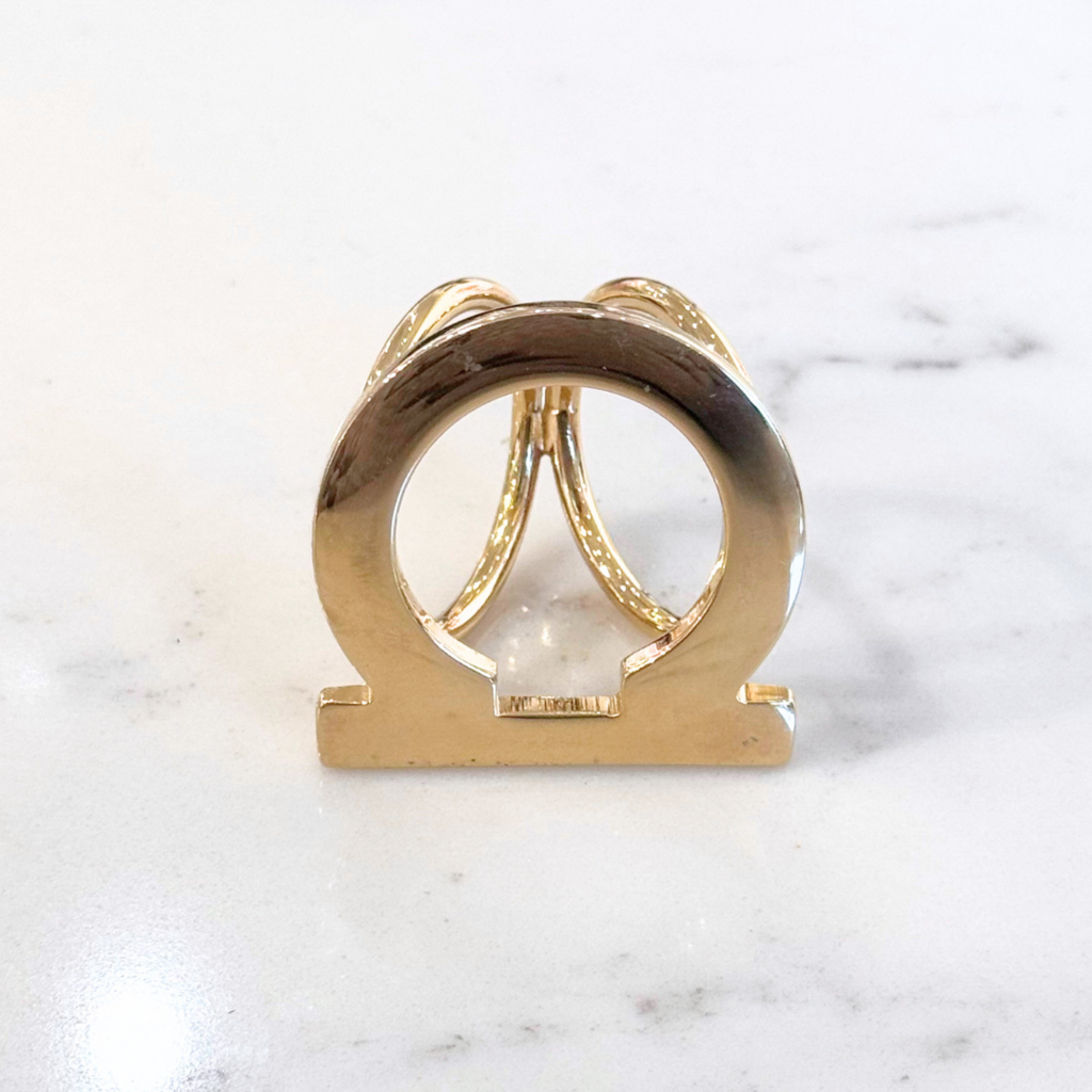 Ferragamo Gold Buckle Scarf Ring