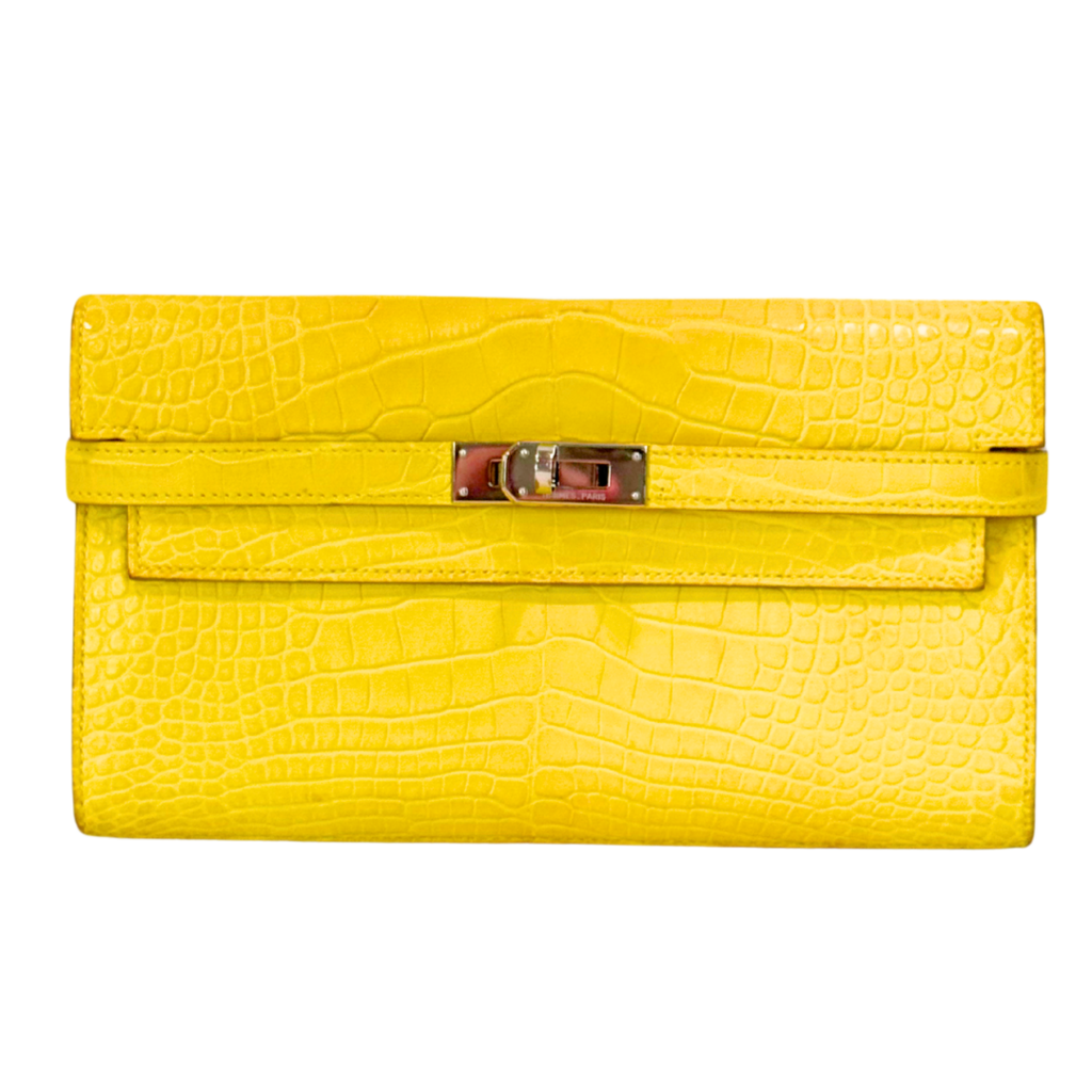Hermès Kelly Wallet Mimosa Matte Alligator