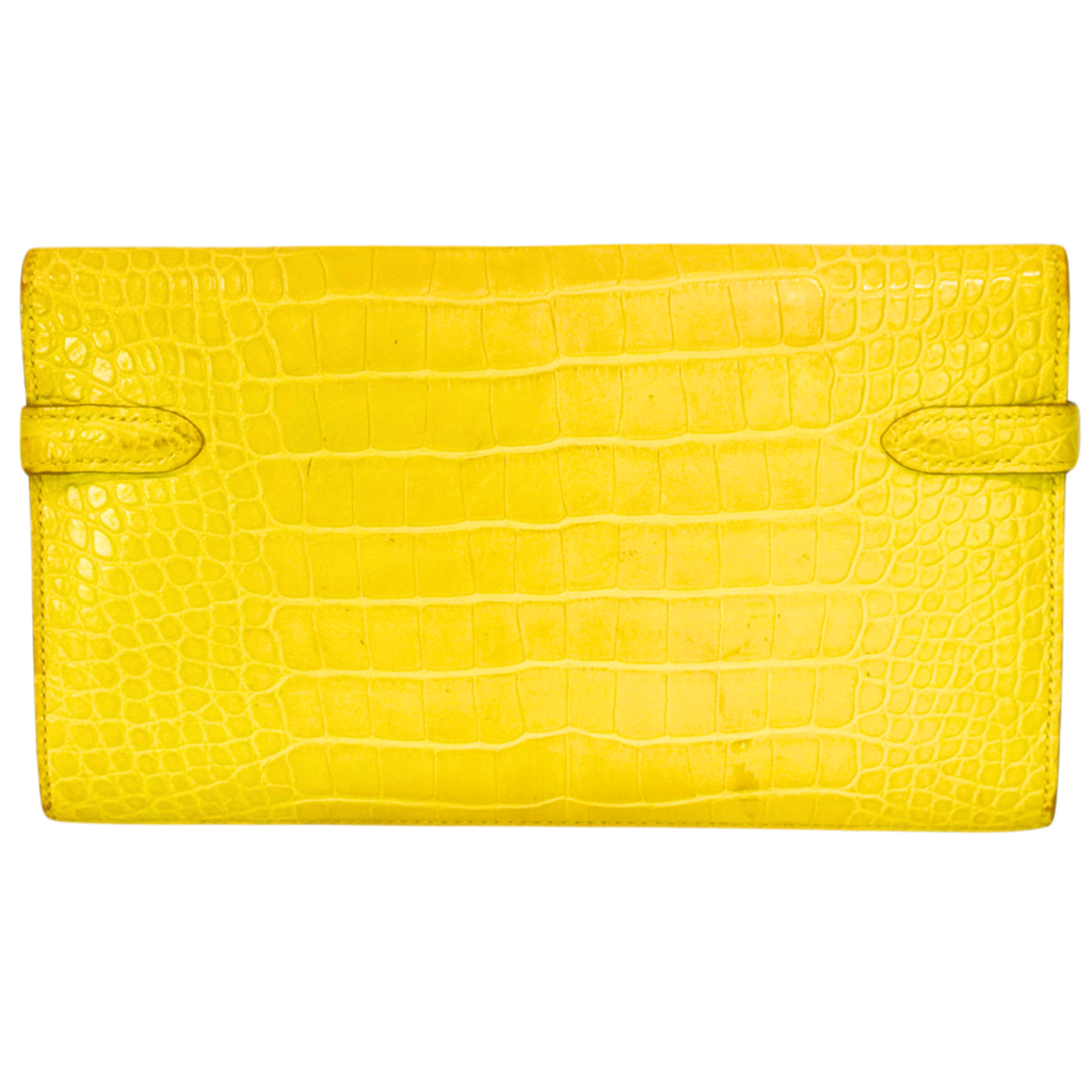 Hermès Kelly Wallet Mimosa Matte Alligator
