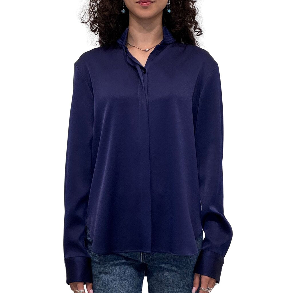 Alex Perry Navy Satin Blouse (NWT)