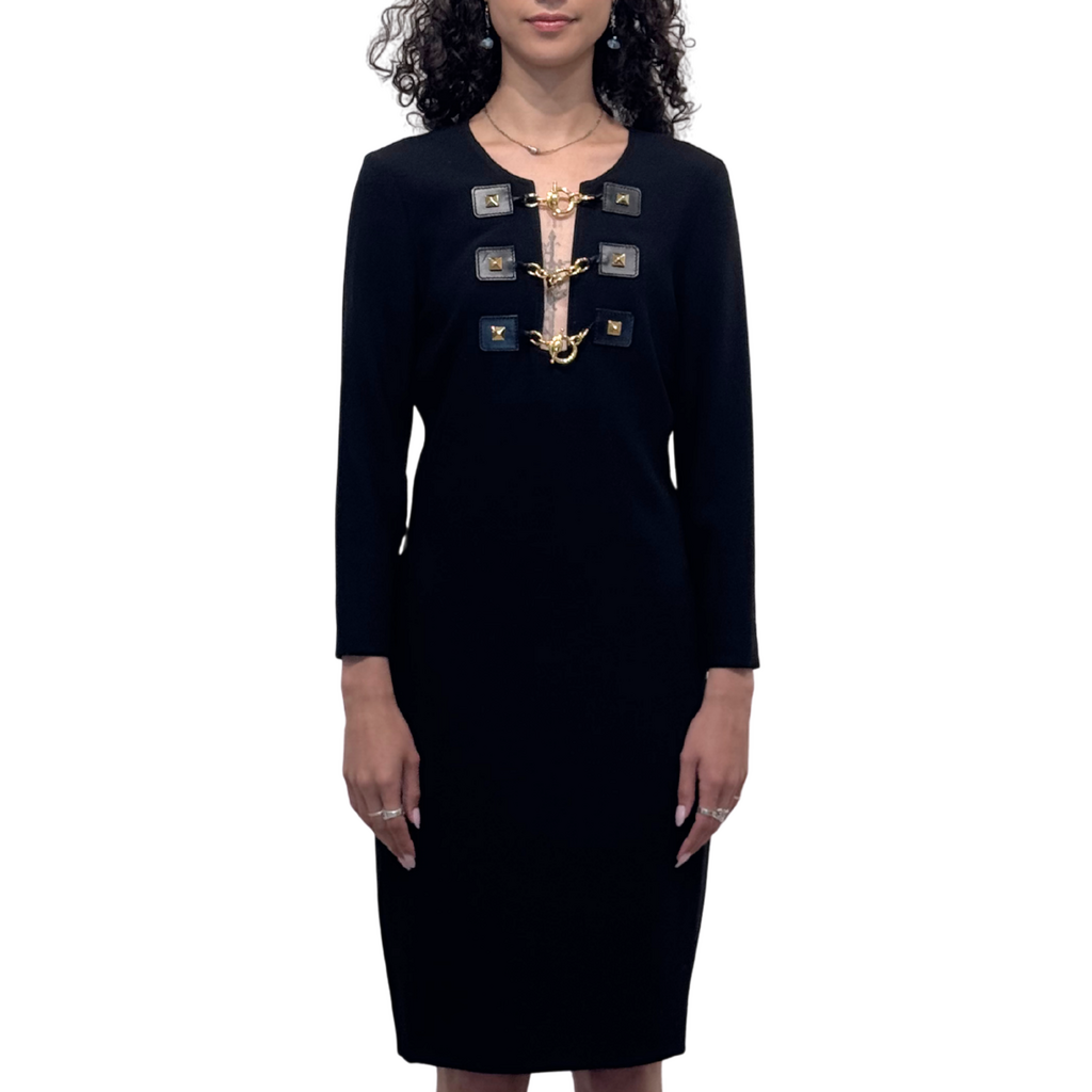 Gucci Black Dress Gold Details, 40