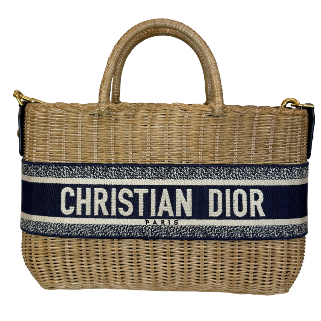 Dior Blue Oblique Wicker Bag