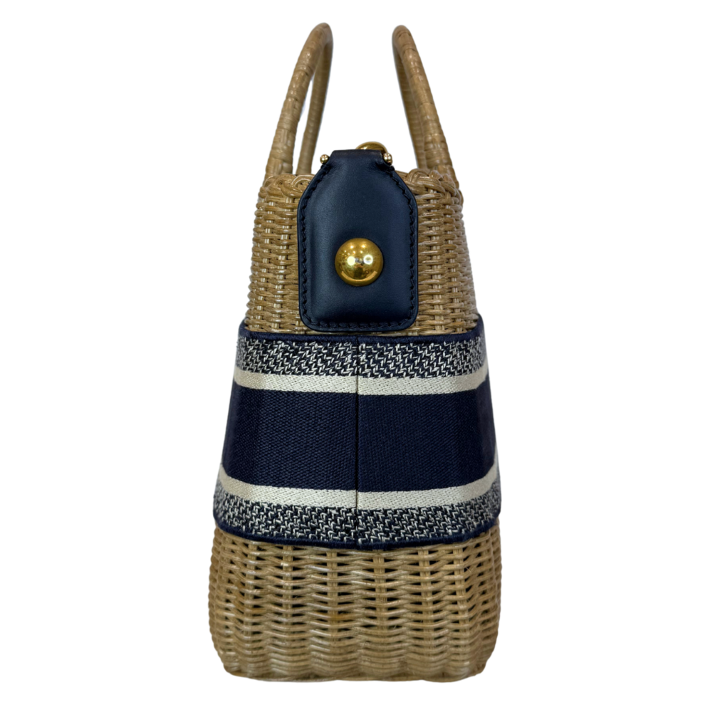 Dior Blue Oblique Wicker Bag