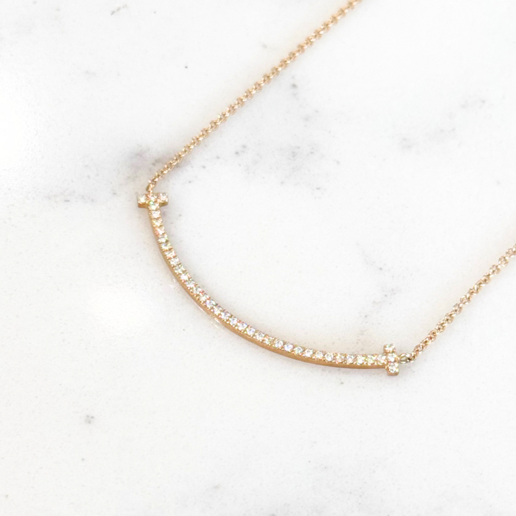 Tiffany & Co 18k YG 'Smile' Necklace with Diamonds