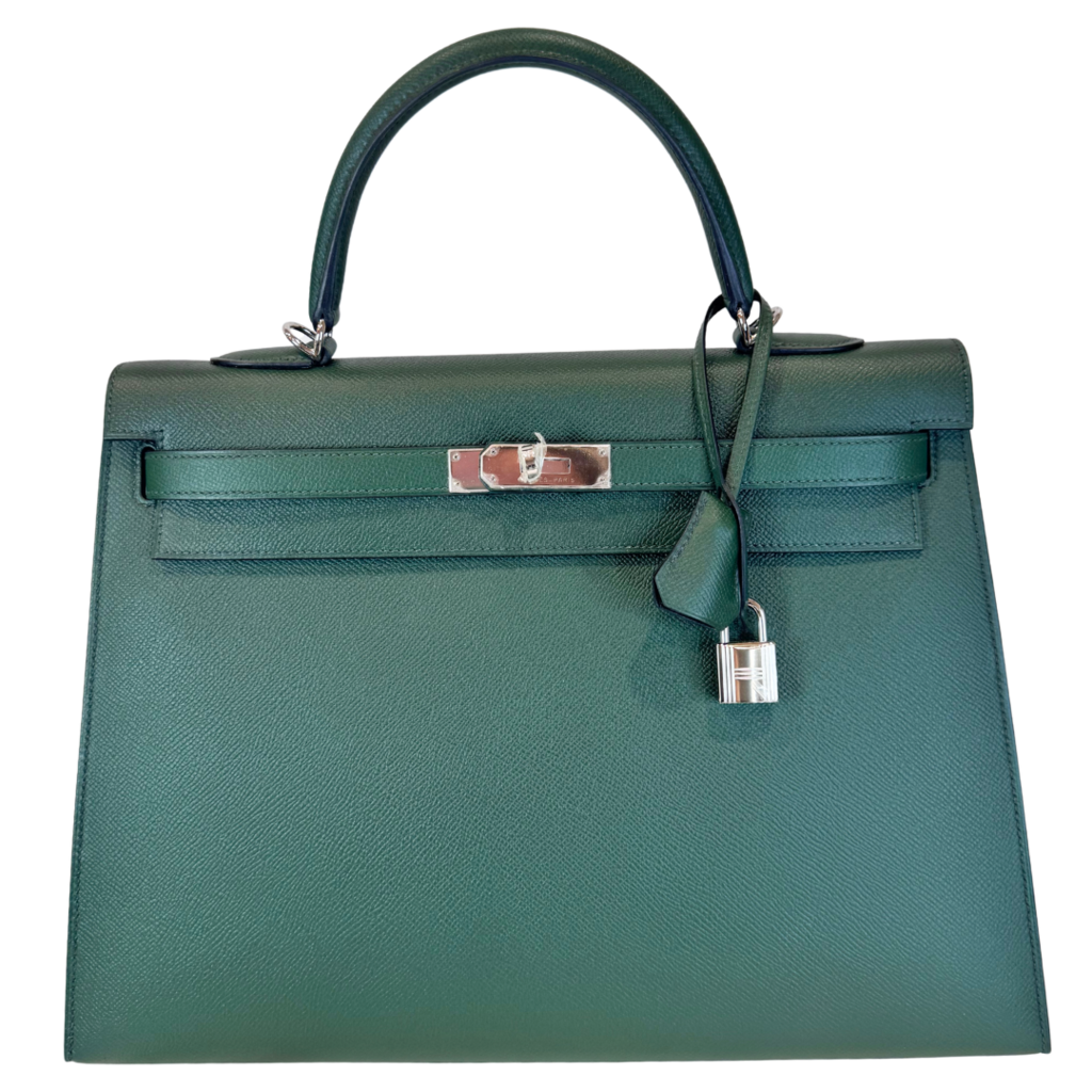 Hermès Kelly Vert Dark Olive Epsom 35CM Palladium HW (2015)