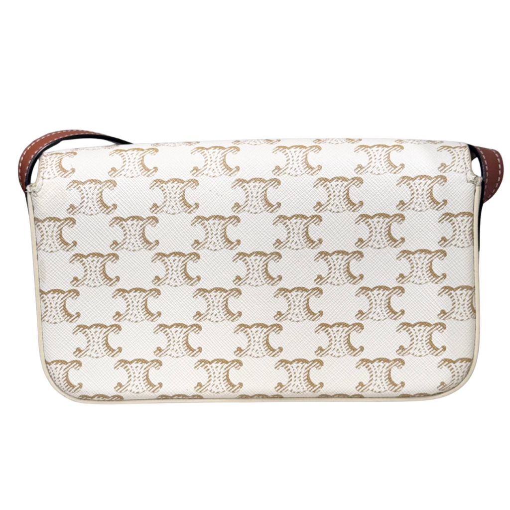 Celine Cream & Tan Triomphe Shoulder Bag