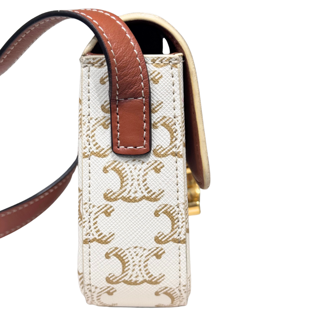 Celine Cream & Tan Triomphe Shoulder Bag