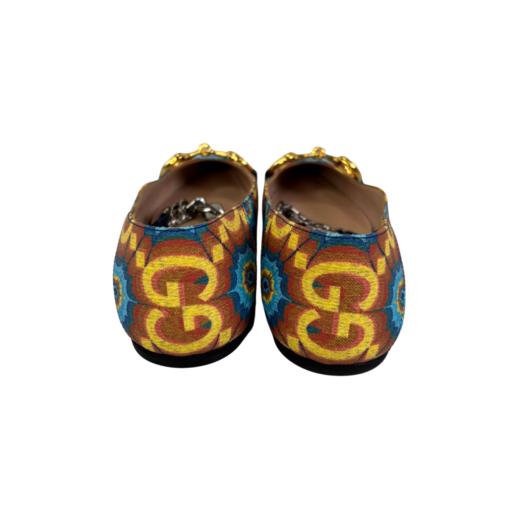 Gucci Multi Print Horsebit Mary Jane Flat, 34.5