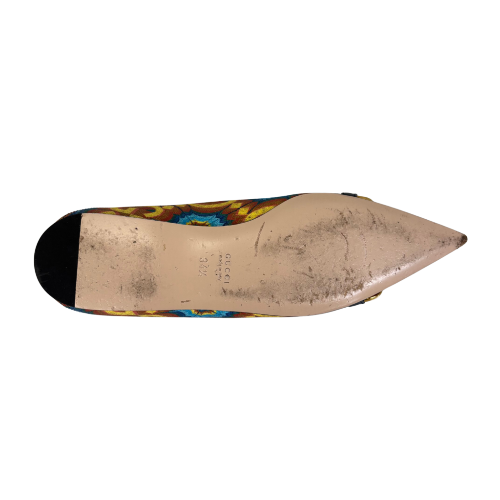 Gucci Multi Print Horsebit Mary Jane Flat, 34.5