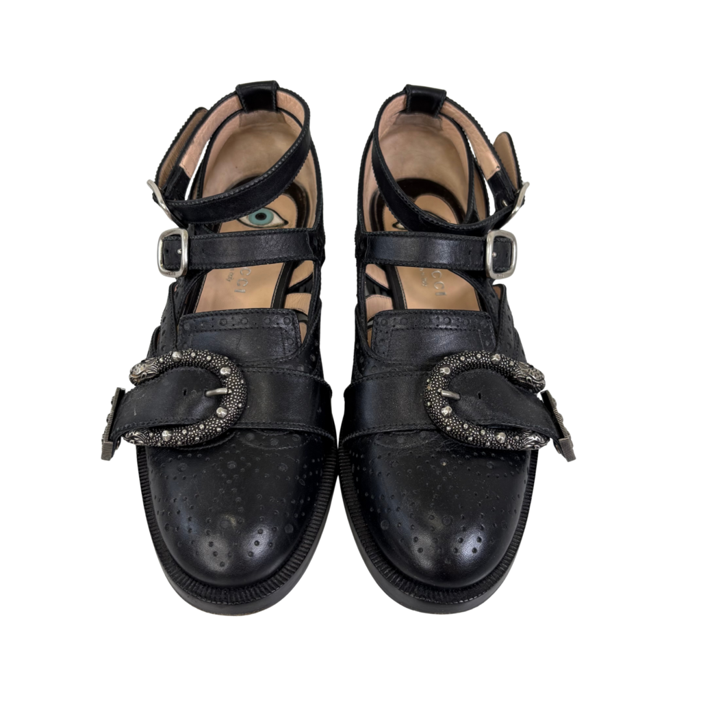 Gucci Queen Core Dionysus Accent Oxfords, 35.5