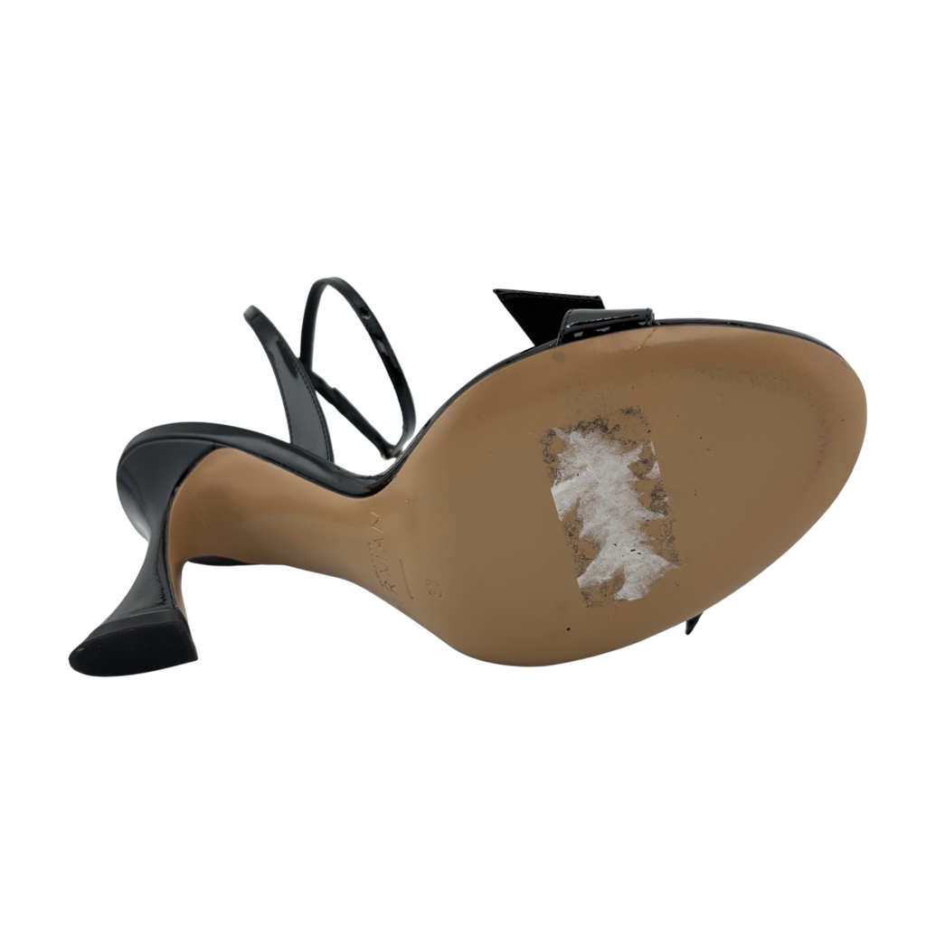 Alexandre Birman Patent Leather Ankle Strap Clarita Heel, 38