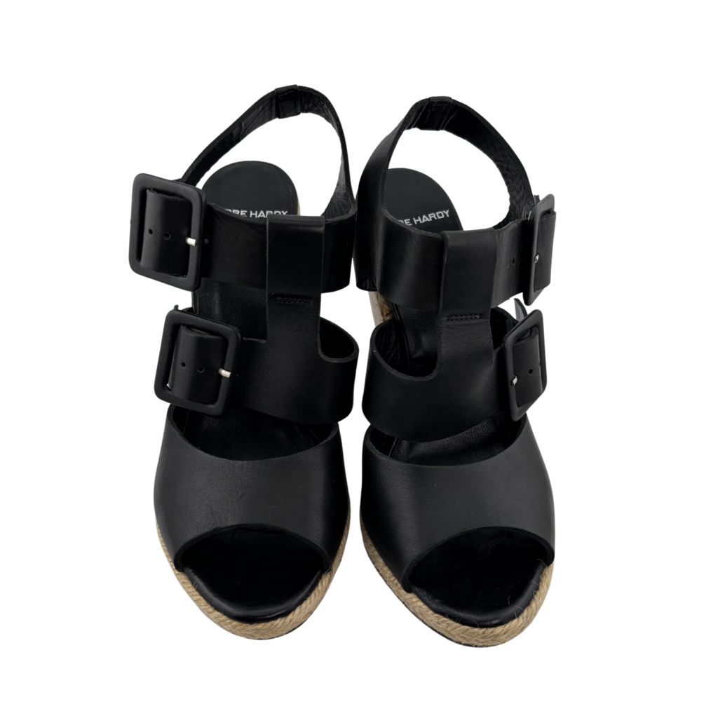 Pierre Hardy Leather Wood Wedge Sandal, 38