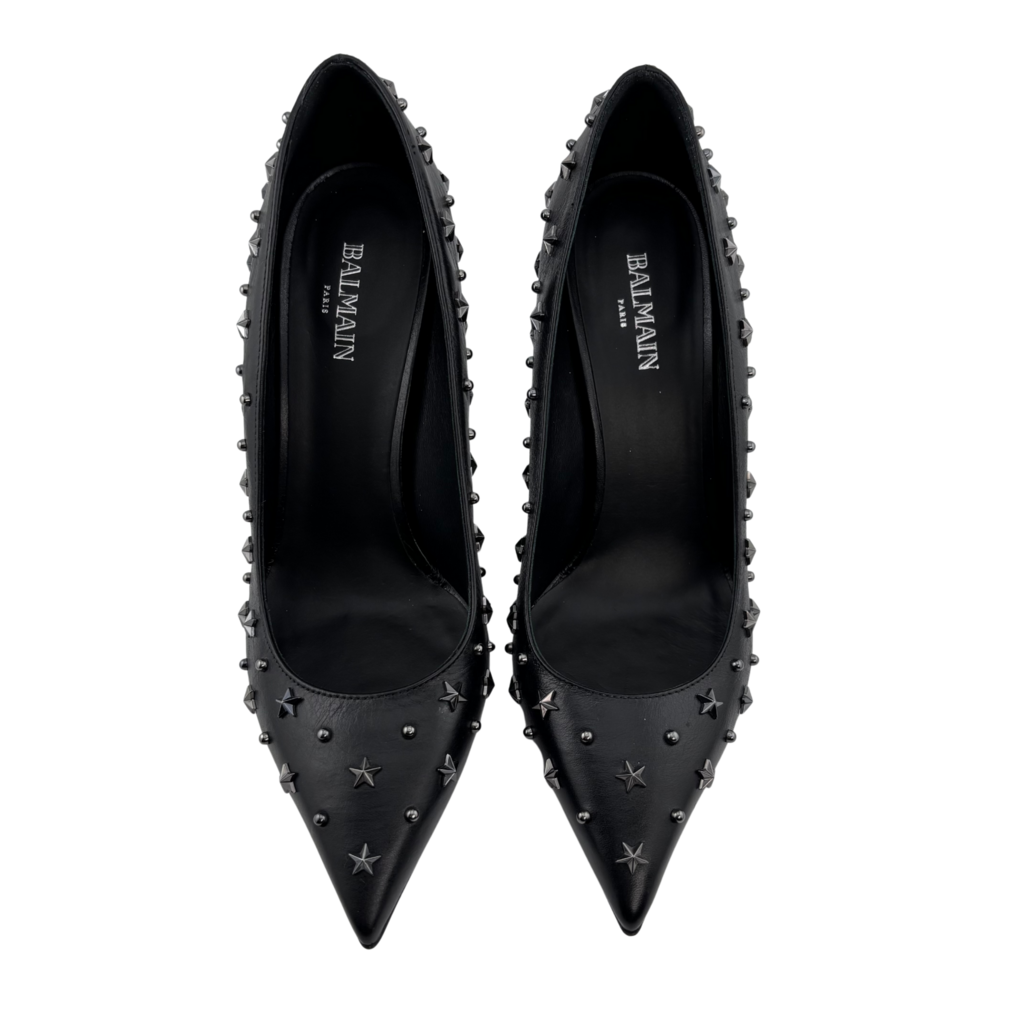 Balmain Leather Star Studded Pump, 38
