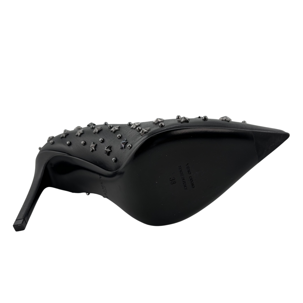 Balmain Leather Star Studded Pump, 38