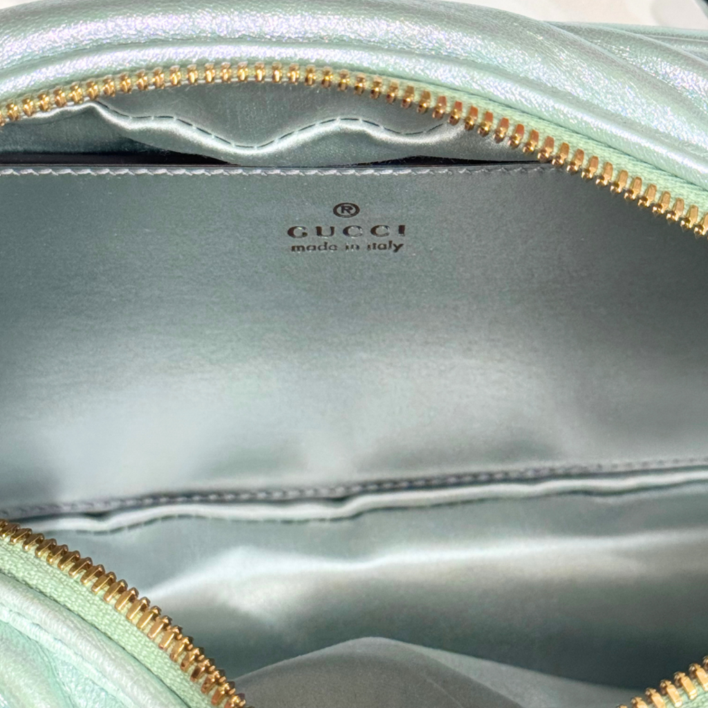 Gucci Iridescent Mint Green Marmont Shoulder Bag