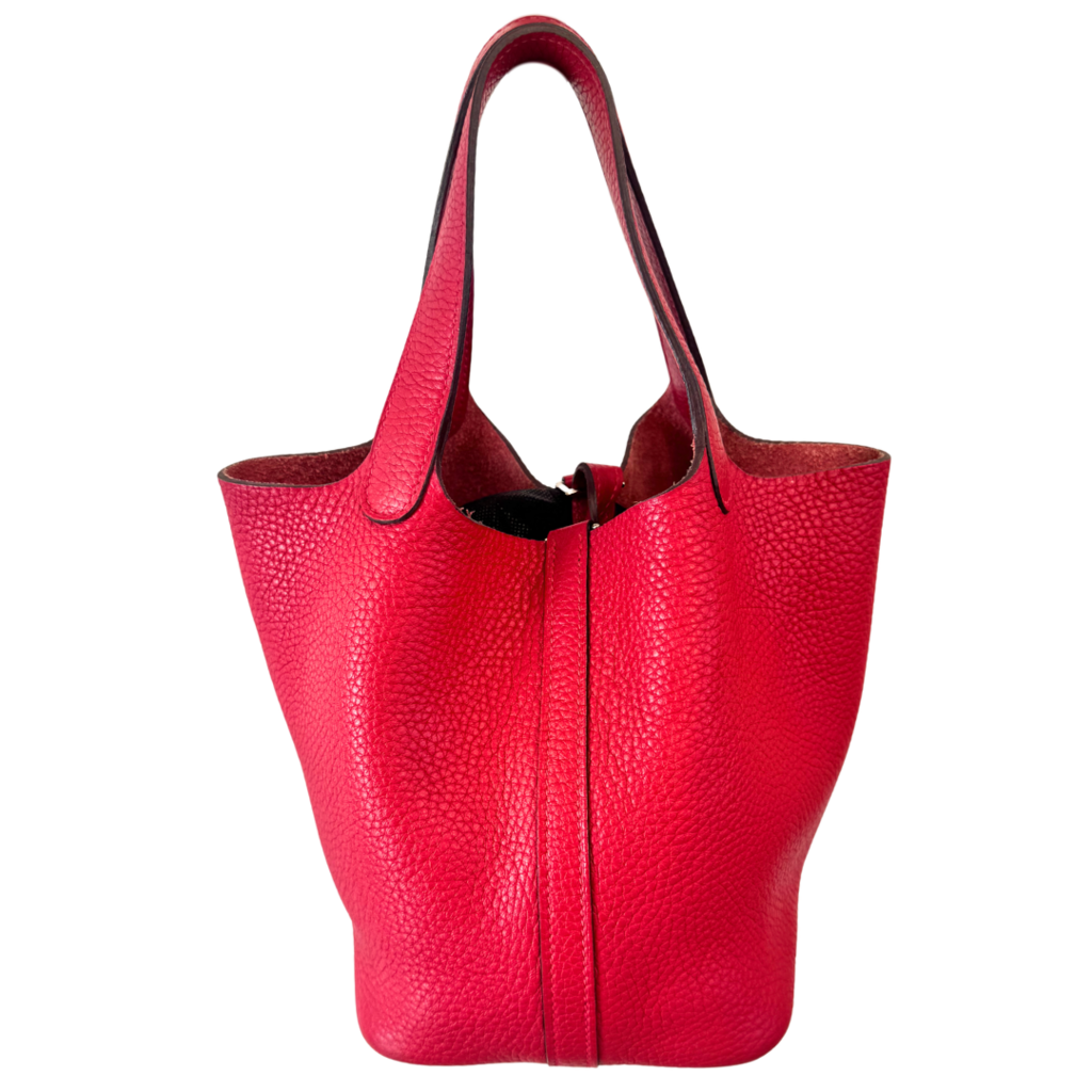Hermès Red Clemence Picotin 18CM Palladium HW