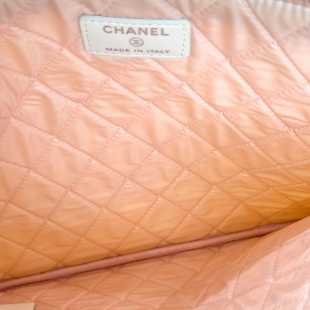 Chanel White Quilted Canvas Coco Cuba Small Pouch