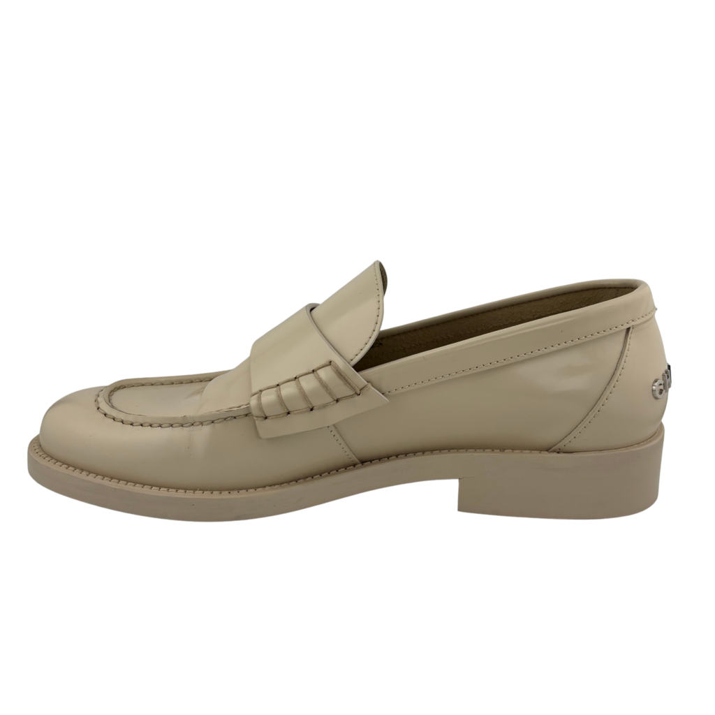 Chanel Ivory Leather Loafer, 38
