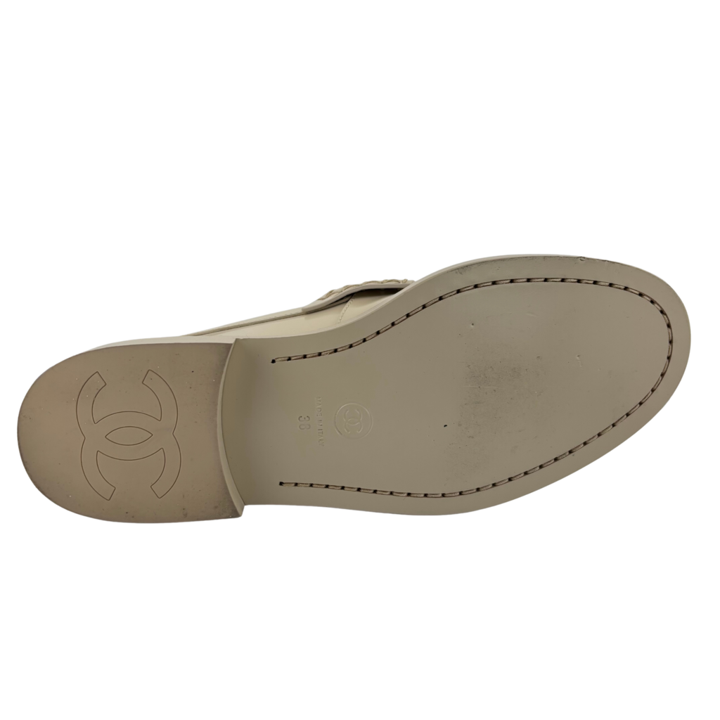 Chanel Ivory Leather Loafer, 38