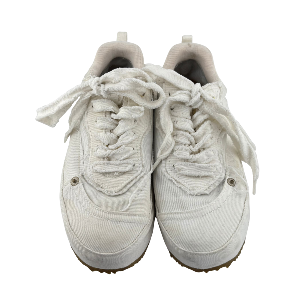 Loewe White Deconstructed Denim Sneakers, 38