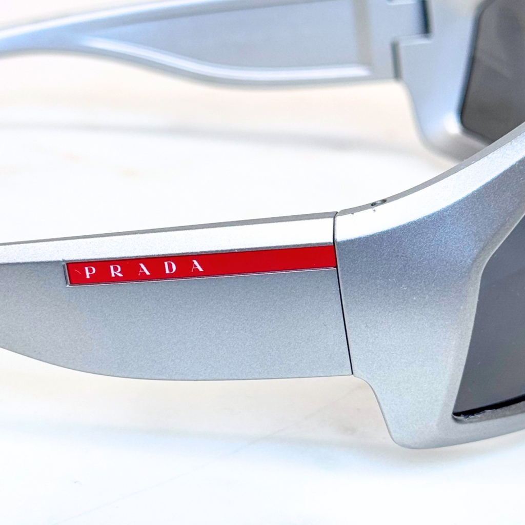 Prada Silver Wrap Around Sunglasses