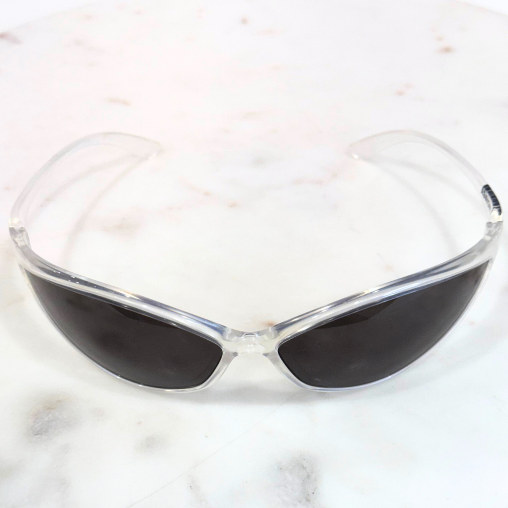 Balenciaga Clear Wrap Around Sunglasses
