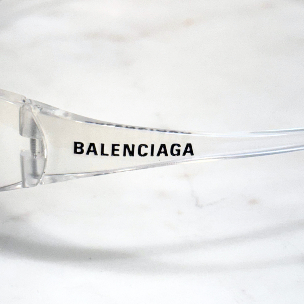 Balenciaga Clear Wrap Around Sunglasses