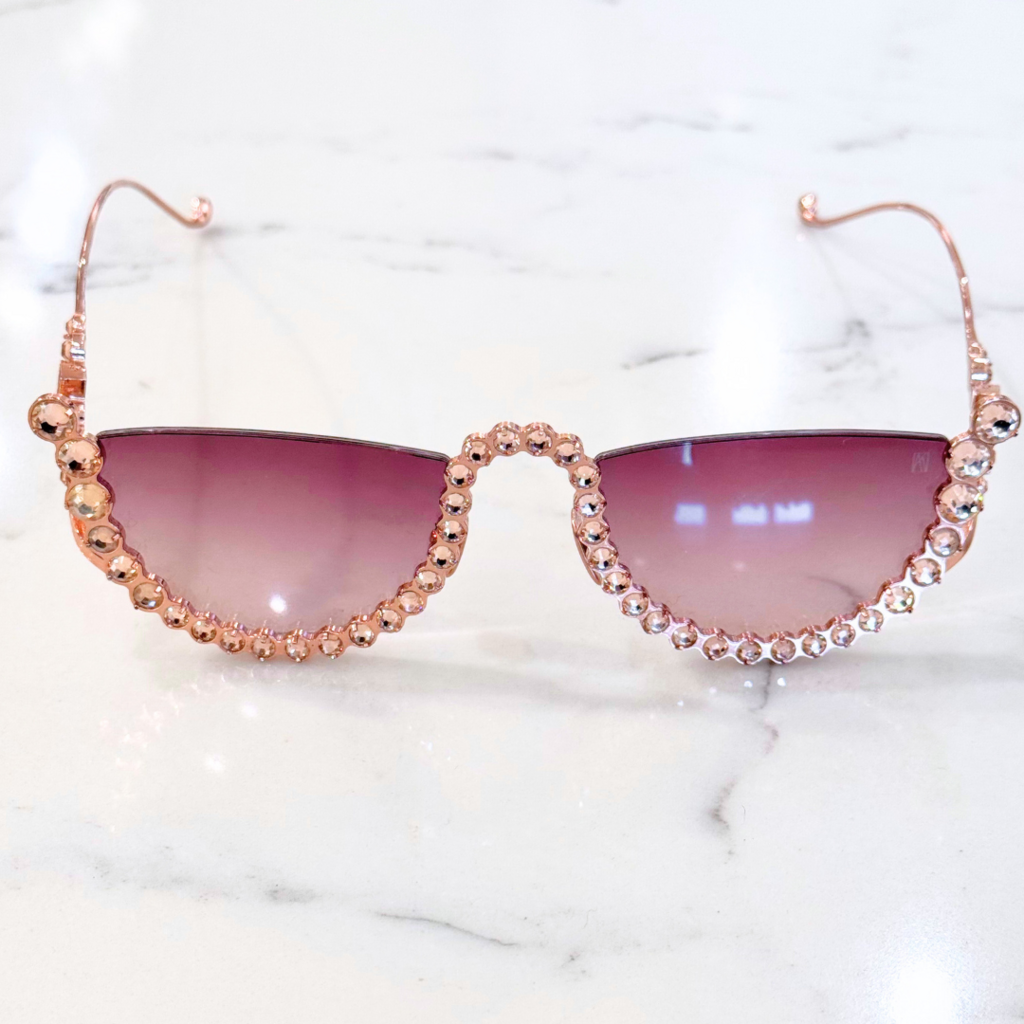 Anna Karin Karlsson Pink Crystal Cateye Sunglasses