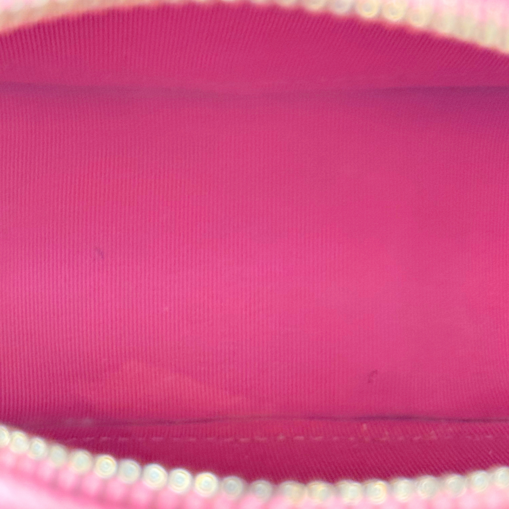 Chanel Pink Caviar Round Quilted Clutch with Strap